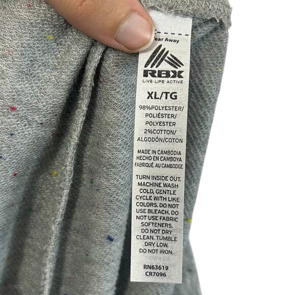 RBX Speckle French Terry Pant NWT Women's Sz XL Grey Heather Athleisure Comfort - Picture 5 of 5